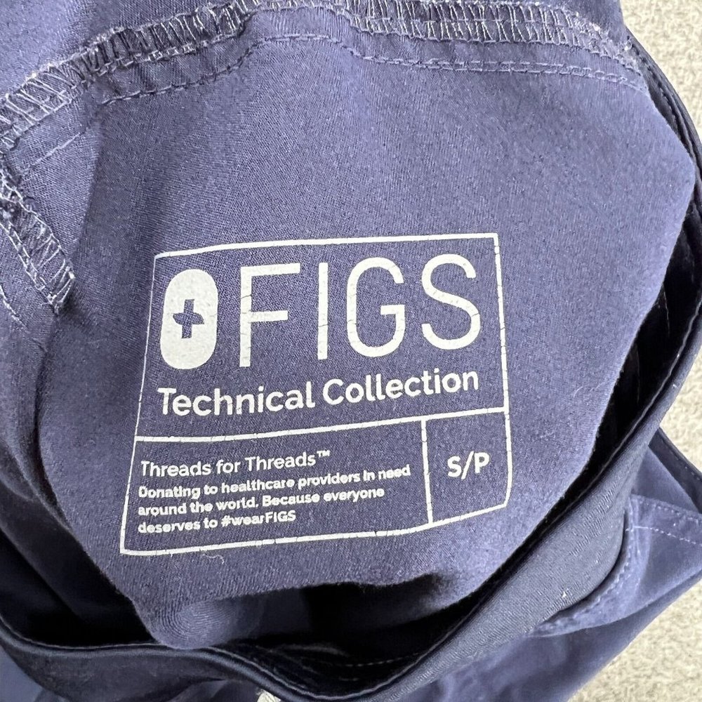 Figs Scrub Pants Womens Small Petite Blue High Waisted 2.0 Yoga Waistband - Picture 8 of 13